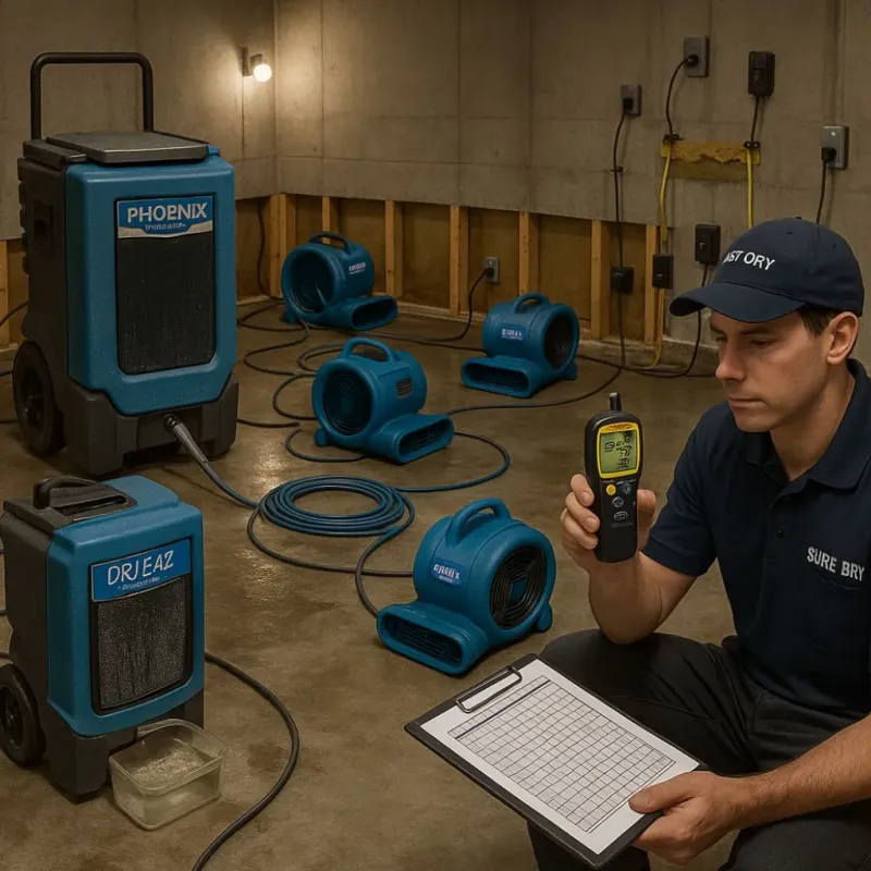 Structural Drying and Dehumidification process in Crocker, WA